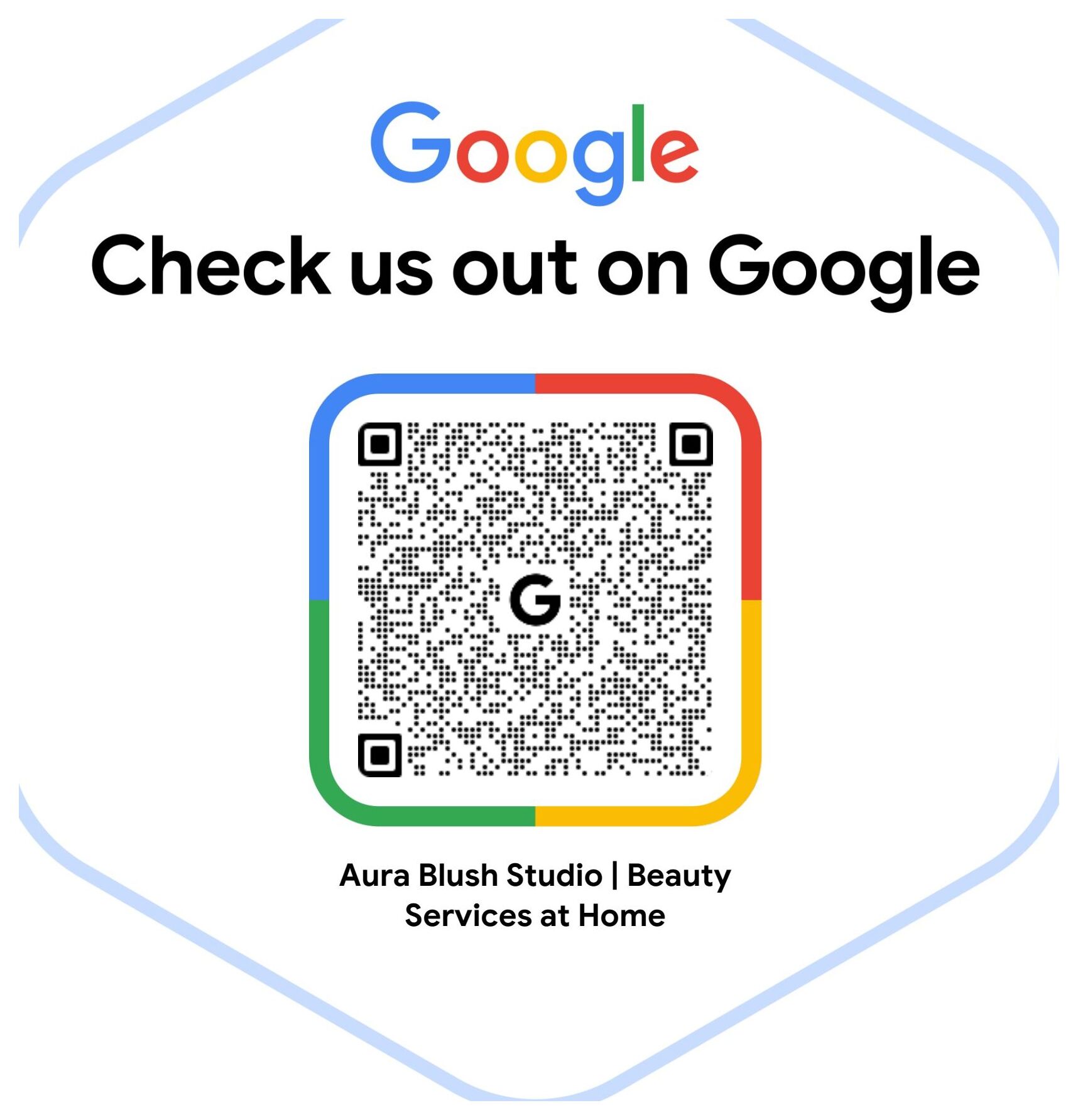 Google Business Profile QR code for Aura Blush Studio